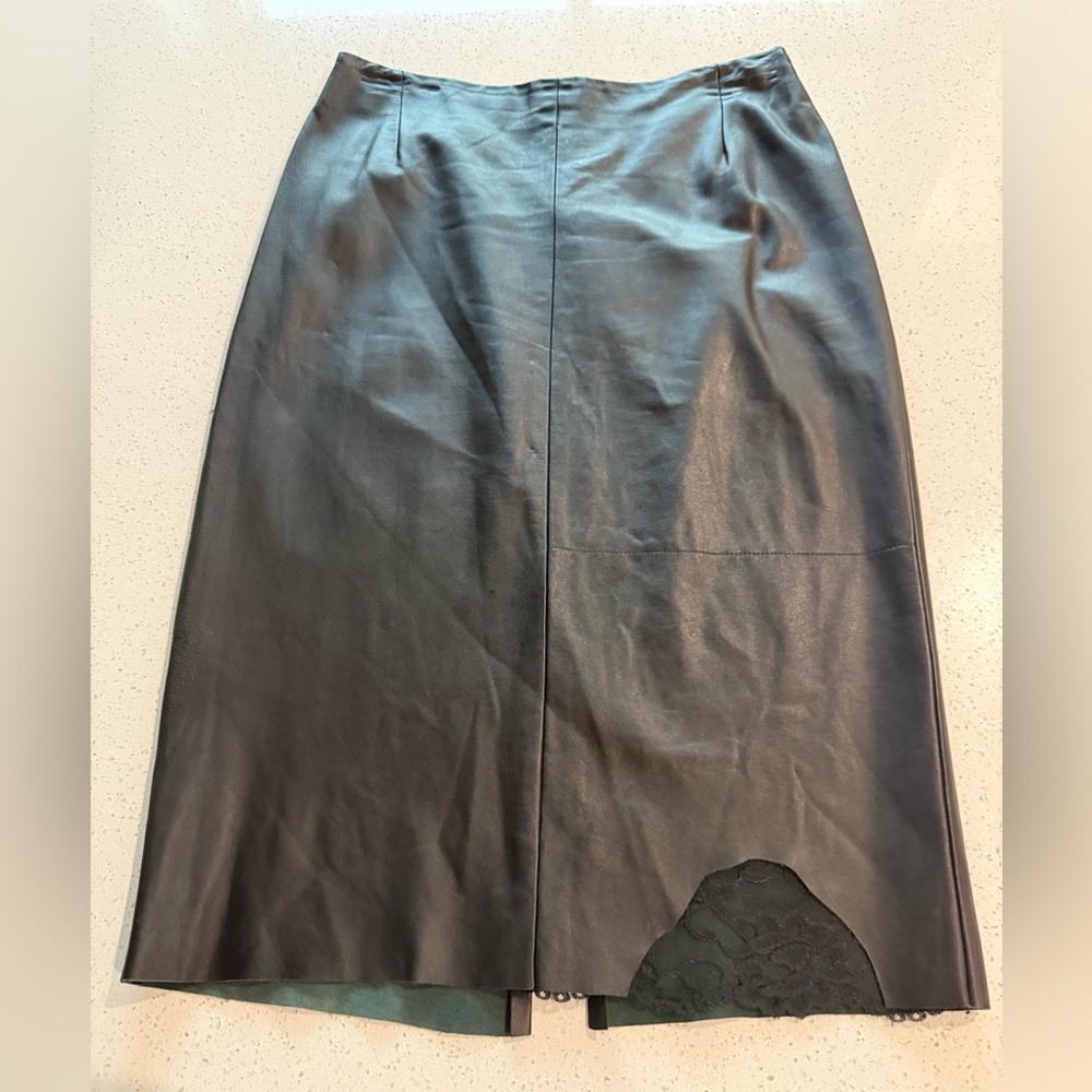 Elegant Black Leather Skirt